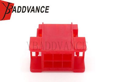 Rectangle Red Tyco AMP Connectors Female 6 Pin Automotive Connector For Motorcycle