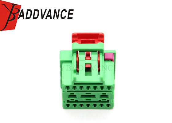 17 Pin Female Electrical PBT GF10 Connector Green Color For Automotive Cars