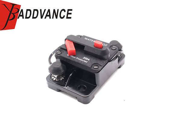 12V 200A Black Electrical Waterproof High Amp Manual Reset Dual Stud Circuit Breaker With Switch