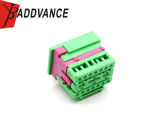 17 Pin Female Electrical PBT GF10 Connector Green Color For Automotive Cars